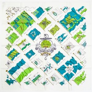 NWT Hermes Scarf "Pavois" in White